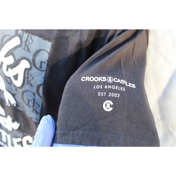 Crooks & Castles T-Shirt Men's L Black All Hail Ruling Elite Streetwear Hip Hop - Picture 7 of 7